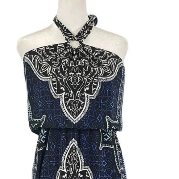 White House Black Market Women's Halter Maxi Dress Paisley Multicolor Size S - Picture 5 of 10